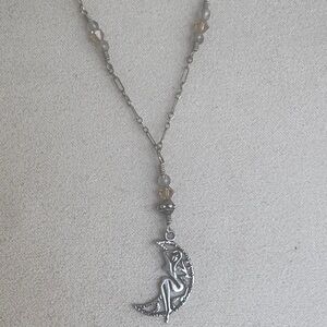 Mystical Sterling Silver Moon Goddess Necklace
